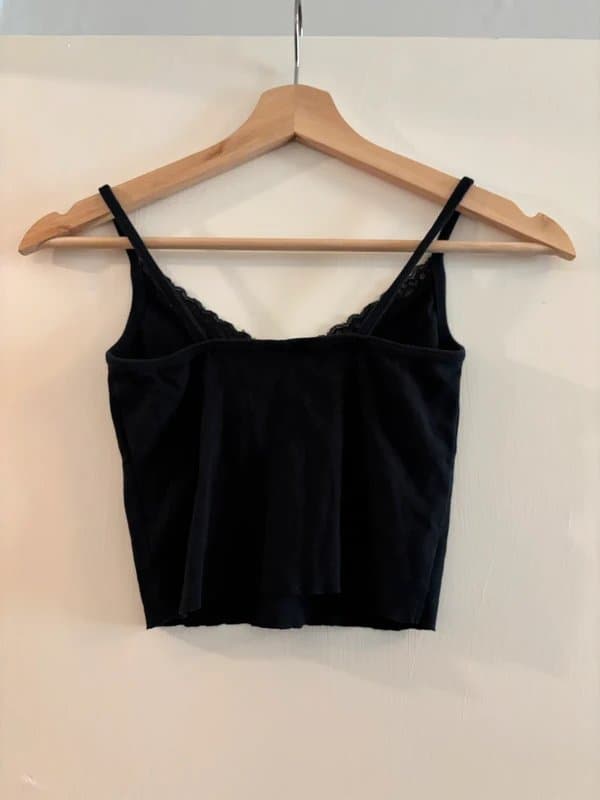 New Look New look black lace trim cami top.