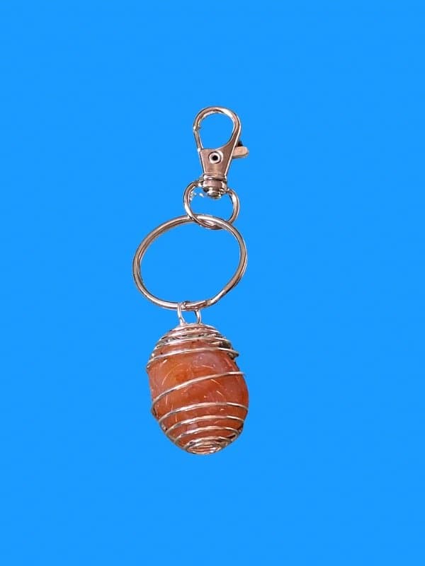 Handmade Carnelian crystal keyring