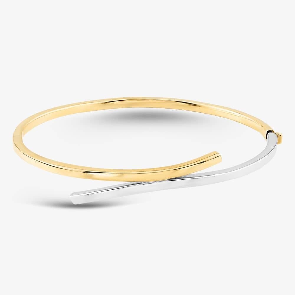 T.H.Baker T.H.Baker Gold Two Colour Crossover Bangle