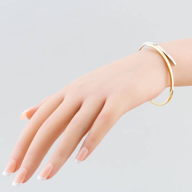 T.H.Baker T.H.Baker Women's 9ct Yellow Gold Two Colour Crossover Bangle BN488 - 2