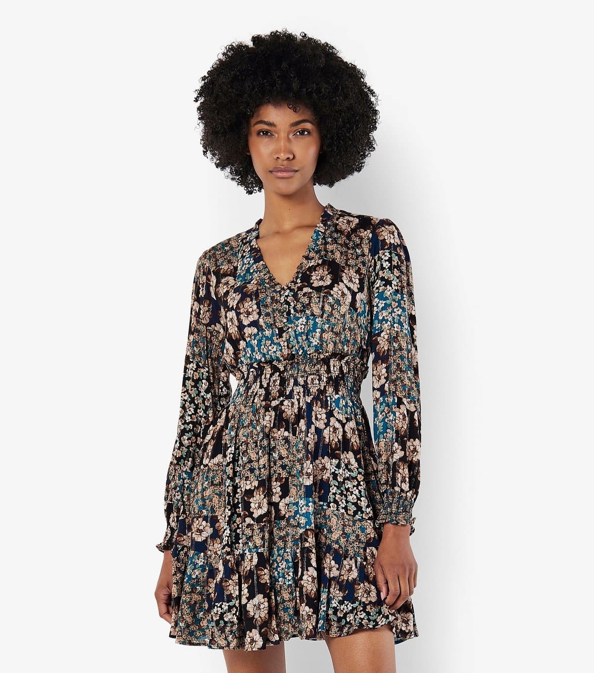 Apricot Women's Black Floral Print Mini Dress Apricot New Look