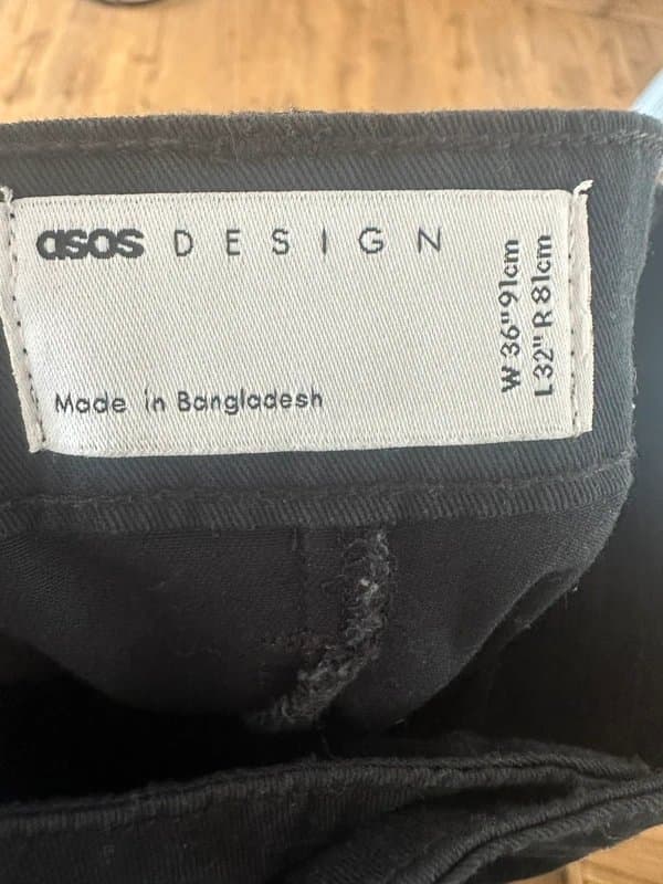 ASOS Men’s black ASOS canvas pants Size W 36 / L 32