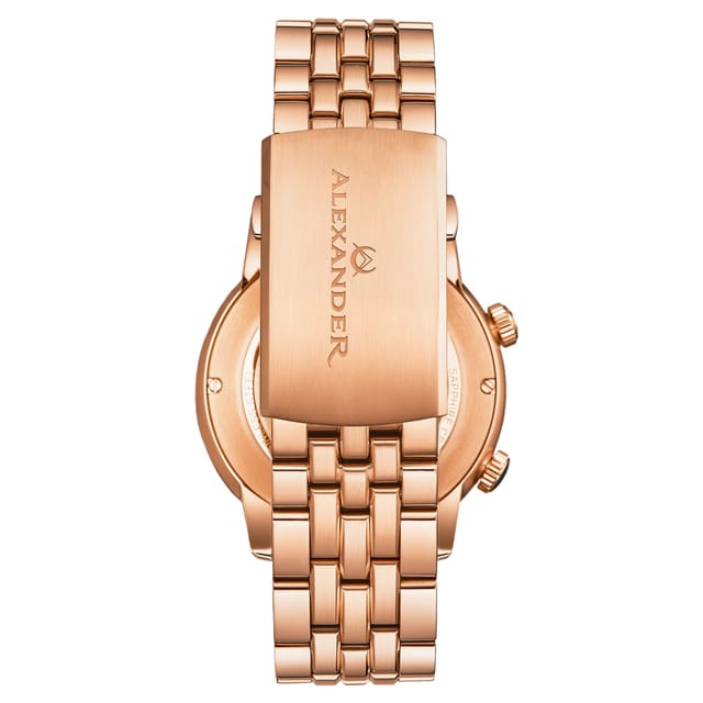 Alexander Alexander Men's A171B Journeyman 2 42mm Luxury World Traveler Watch in Rose Gold - 3