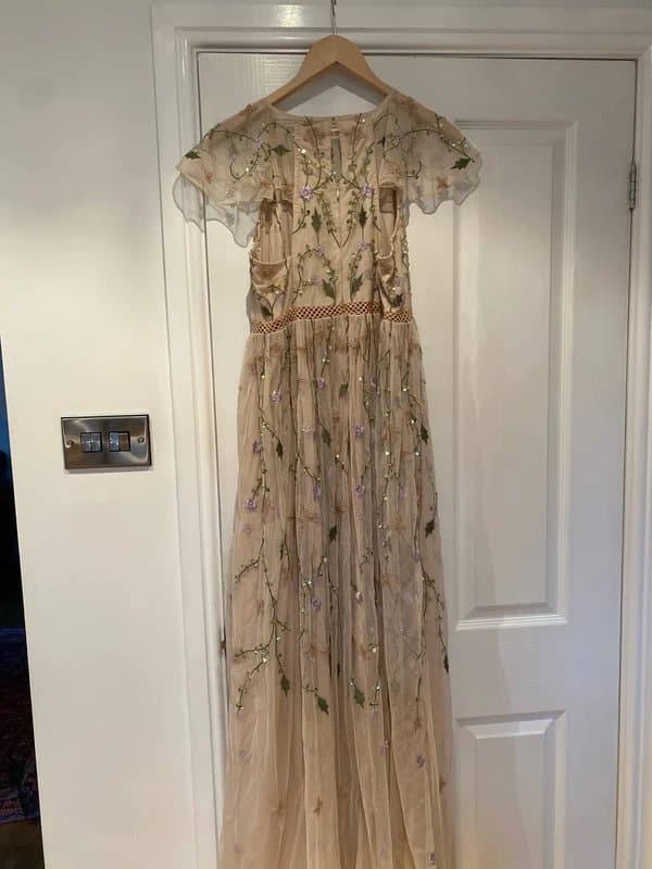 ASOS Embellished blush pink ASOS maternity bridesmaid dress size 10