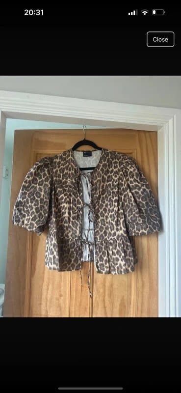 ASOS ASOS leopard puff sleeve blouse