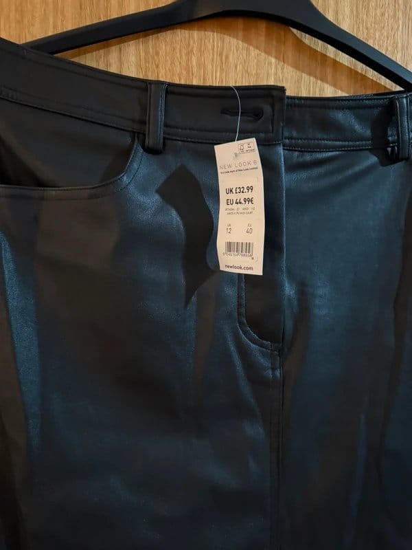 New Look Black Leather Skirt