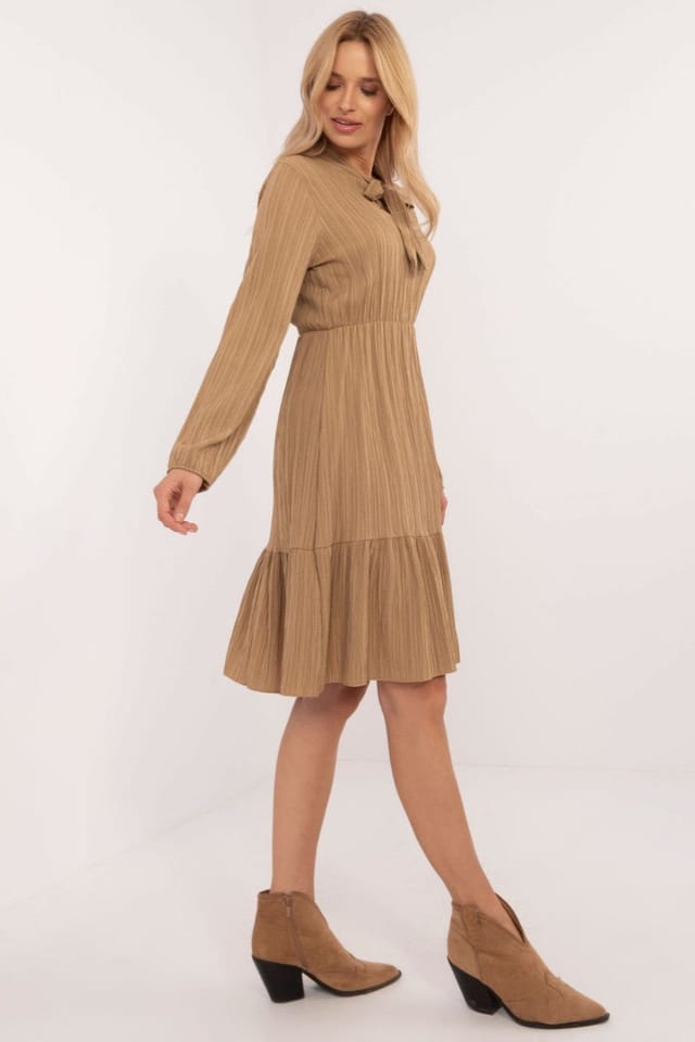 Love Lace Love Lace Women's Flared Everyday Dress with Ruffle in Brown - 2
