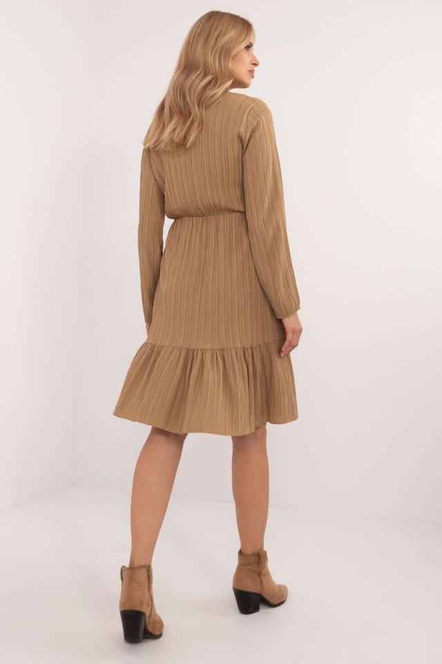 Love Lace Love Lace Women's Flared Everyday Dress with Ruffle in Brown - 3