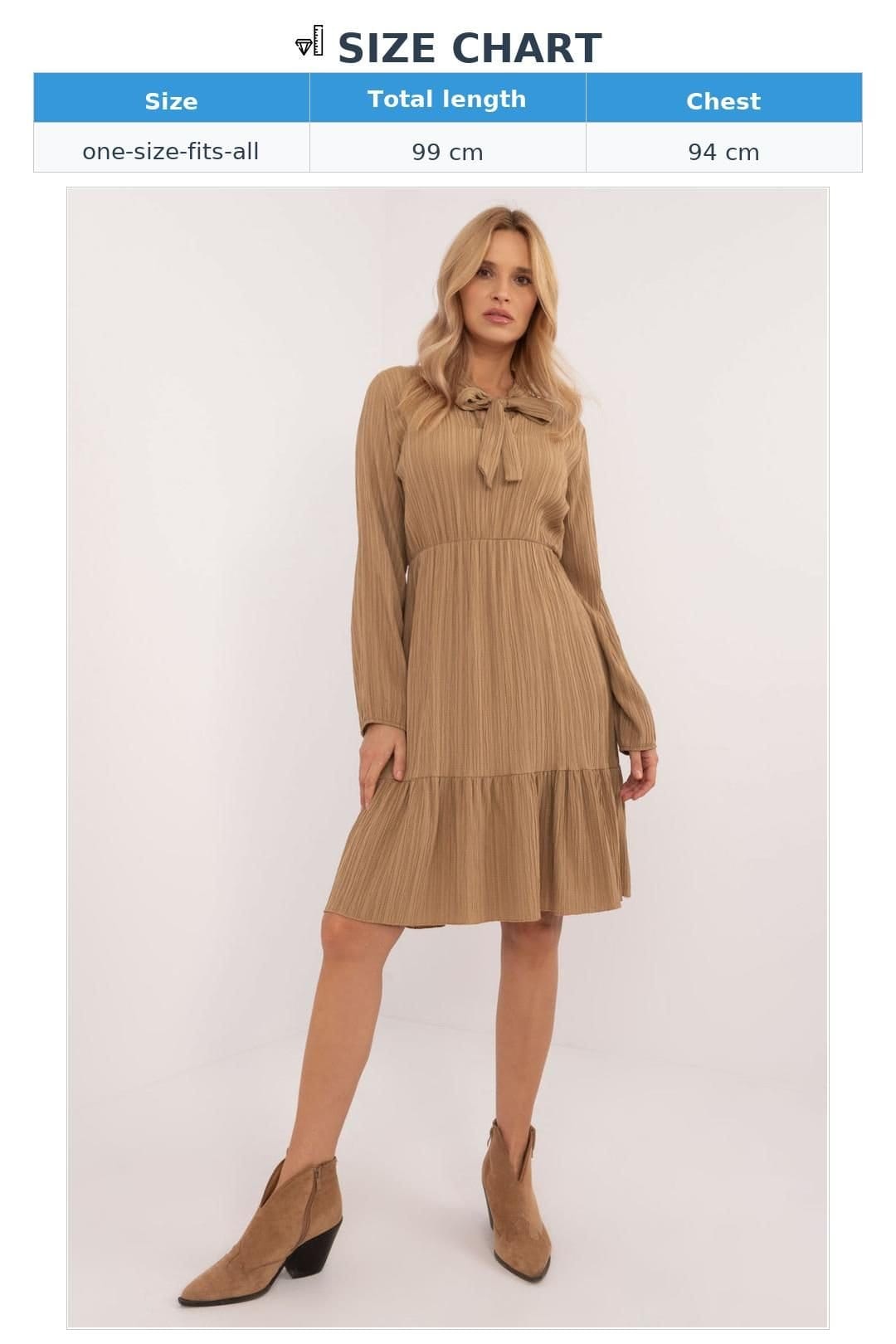 Love Lace Love Lace Women's Flared Everyday Dress with Ruffle in Brown - 4