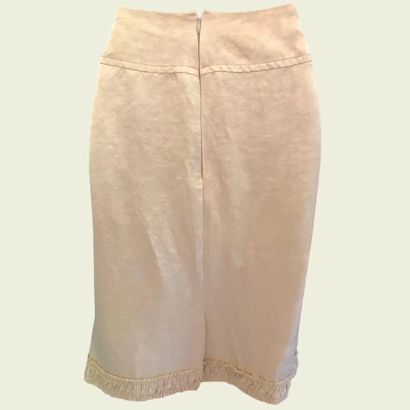 Marcelino Marcelino Light Beige Linen Mix Pencil Skirt UK 14 US 10 EU 42