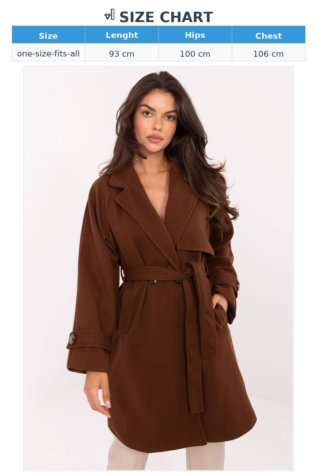 Love Lace Love Lace Women's Polyester Transitional Double Breasted Coat in Brown - 4