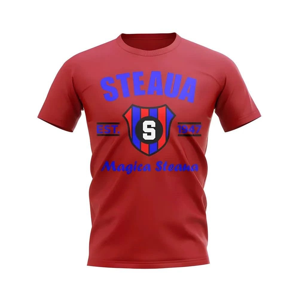 Steaua Bucharest Steaua Bucharest Men's Personalised Established Football T-Shirt in Red
