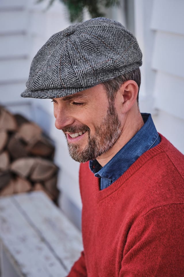 WoolOvers WoolOvers Men's Men's Baker Boy Hat in Mid Grey - 2