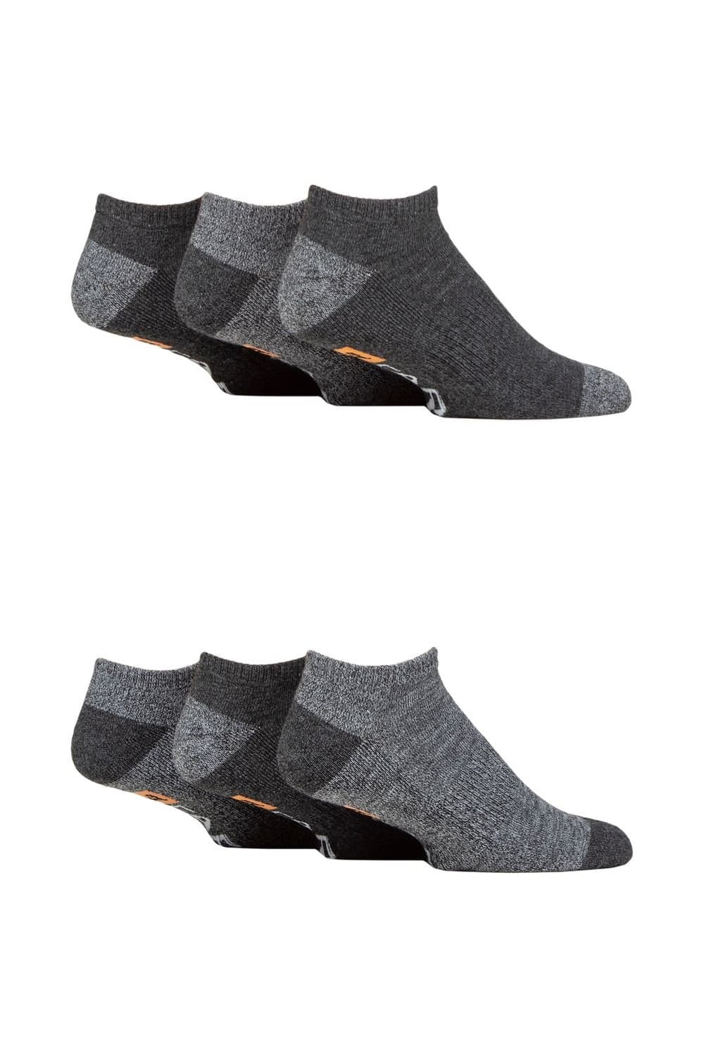 Farah FARAH Men's Mens 6 Pair Plain, Patterned & Striped Trainer Socks in Charcoal
