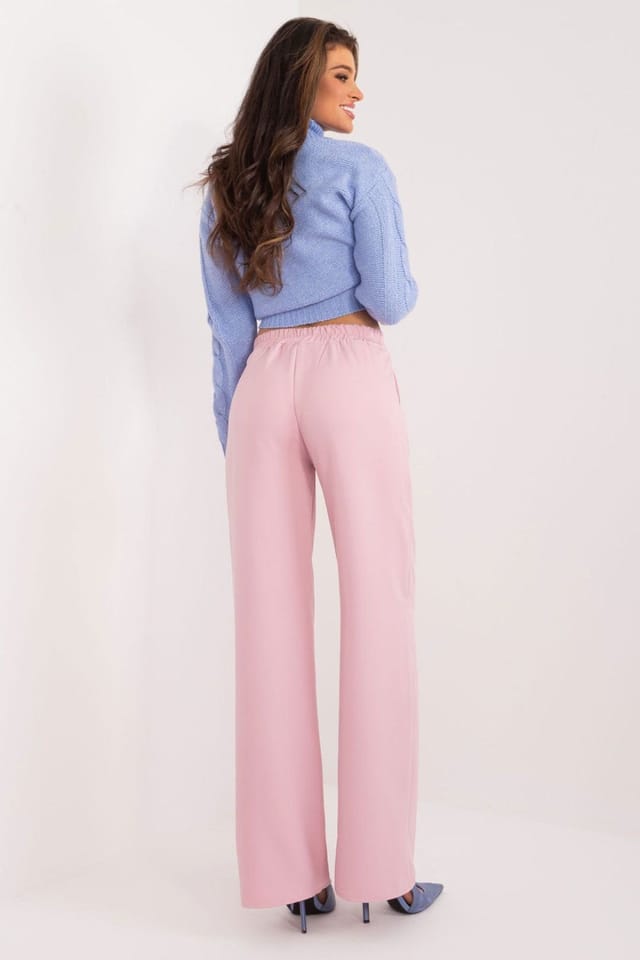 Love Lace Love Lace Women's High Waist Straight Polyester Work Trousers in Pink - 3