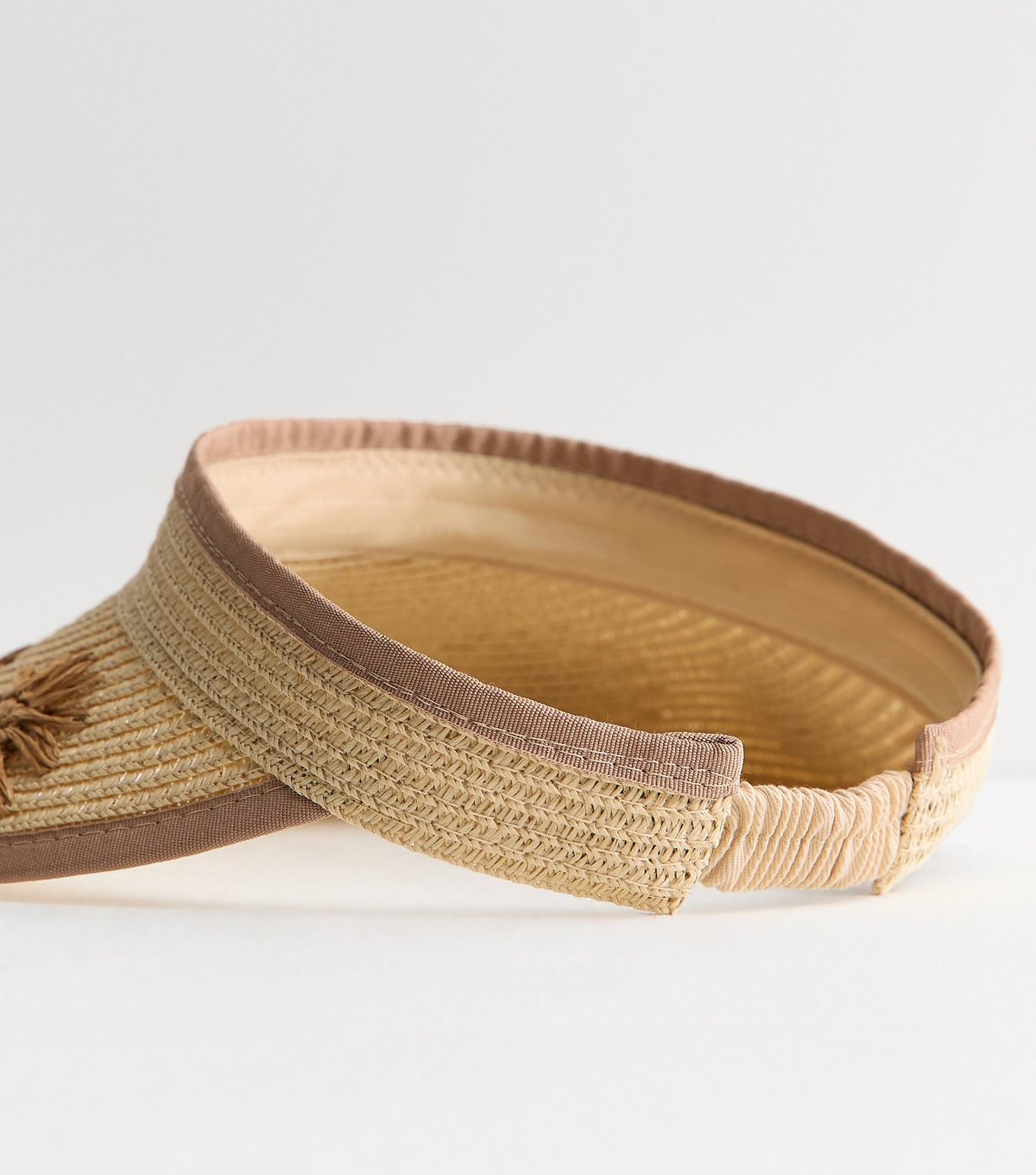 New Look Stone Straw Embroidered Flower Visor New Look - 3