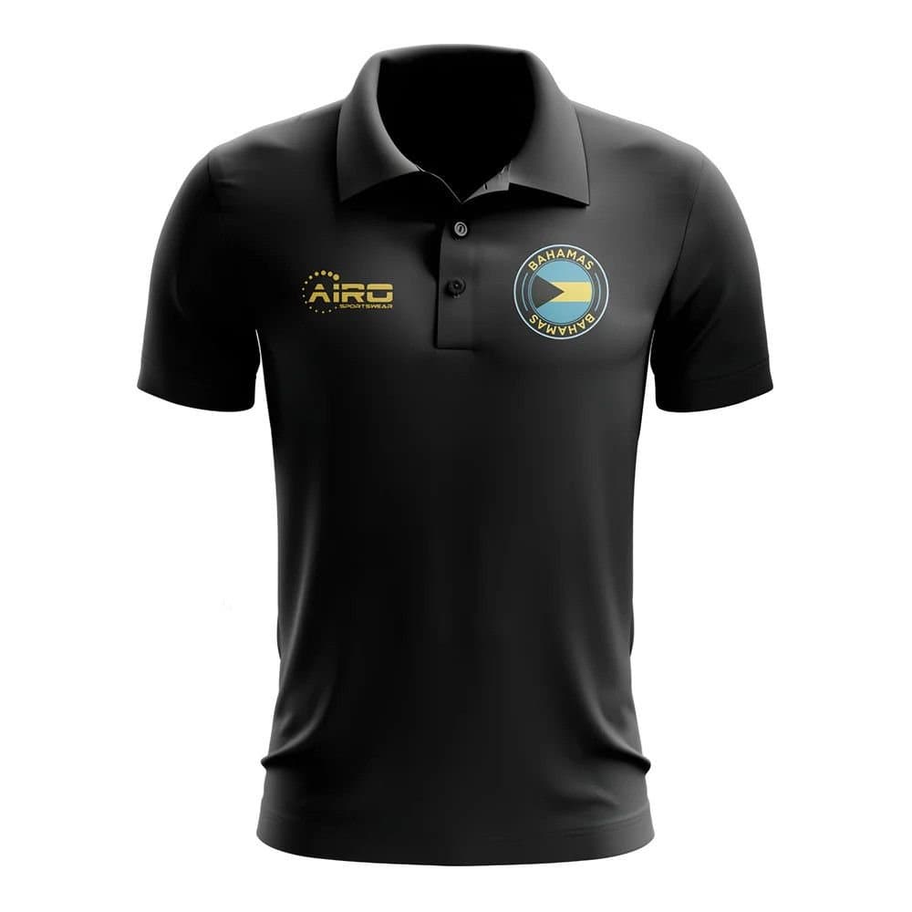 Bahamas Bahamas Men's Personalised Football Polo Shirt in Black