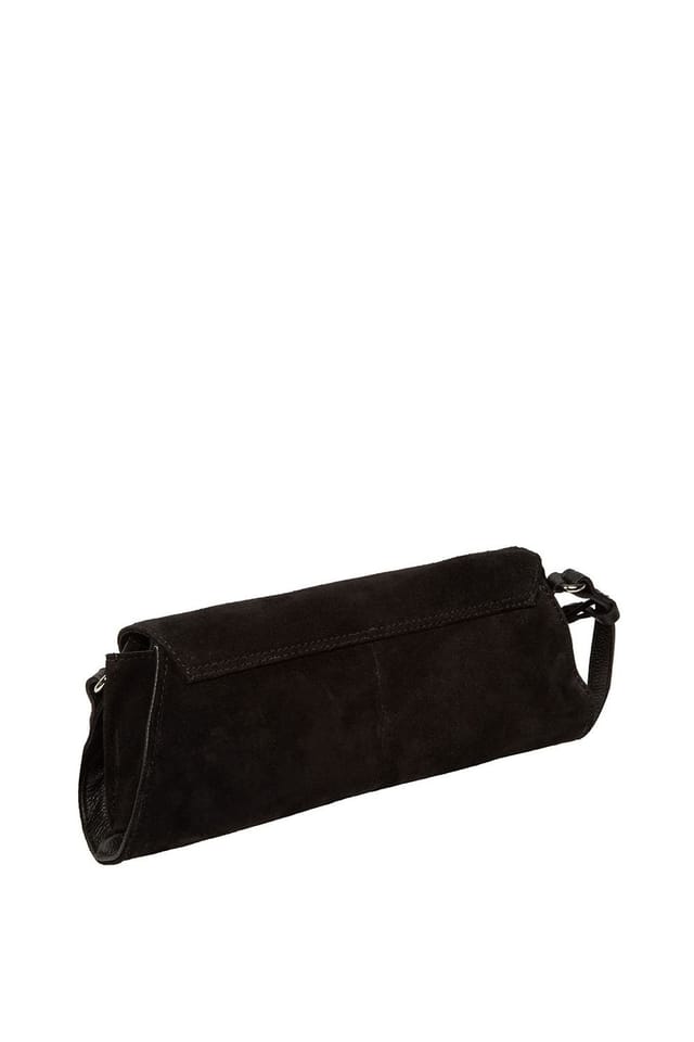 Pure Luxuries London Pure Luxuries London Women's 'Rafeena' Suede & Leather Grab Bag in Black - 3