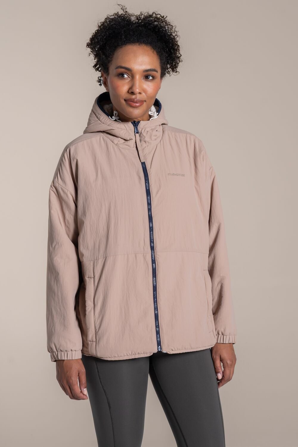 Craghoppers Craghoppers Women's Longlands Reversible Borg Hooded Water-Repellent Jacket in White - 2