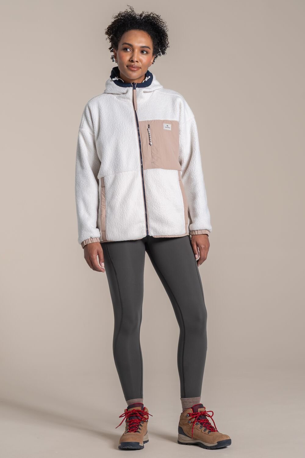 Craghoppers Craghoppers Women's Longlands Reversible Borg Hooded Water-Repellent Jacket in White - 3