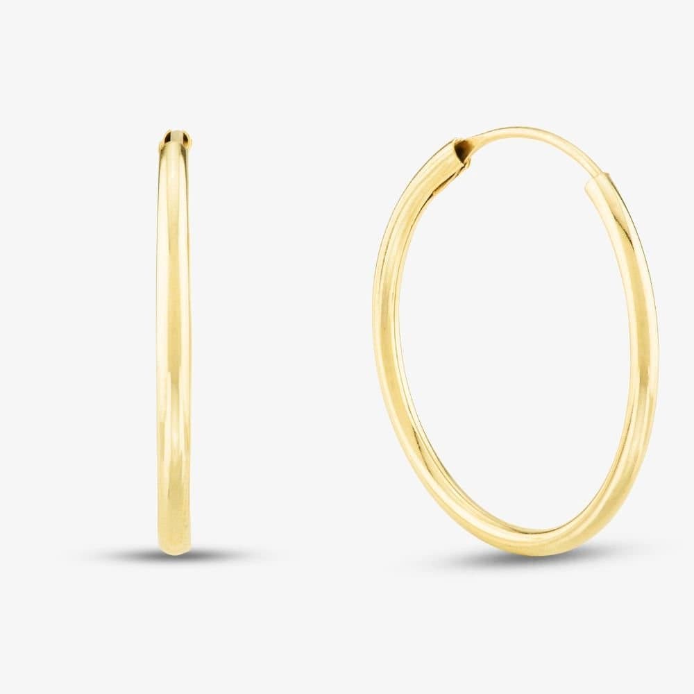 T.H.Baker T.H.Baker Women's 9ct Yellow Gold 18mm Sleeper Hoop Earrings 1.53.9819