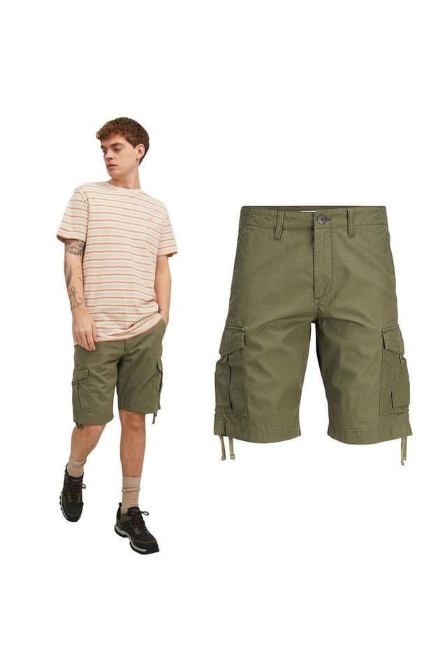 jack & jones Jack & Jones Men's Cargo Shorts Regular Fit Charlie Dave Olive Night - 2