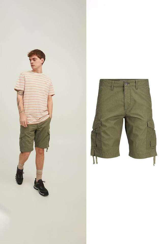 jack & jones Jack & Jones Men's Cargo Shorts Regular Fit Charlie Dave Olive Night - 3