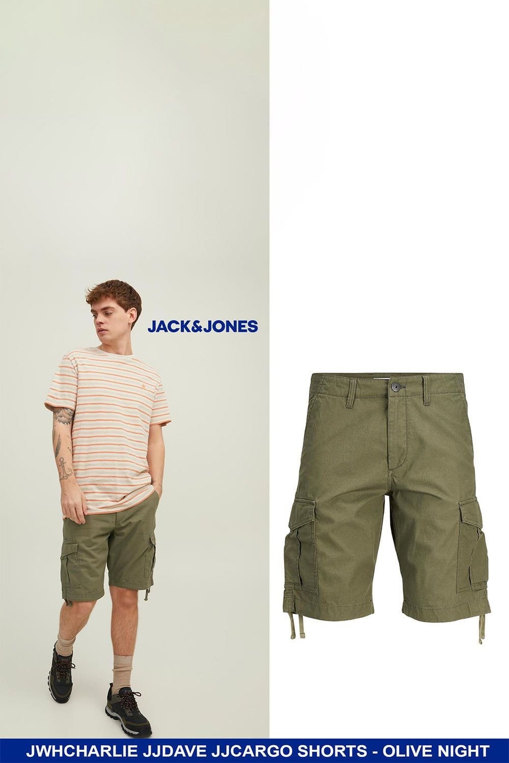 jack & jones Jack & Jones Men's Cargo Shorts Regular Fit Charlie Dave Olive Night - 4