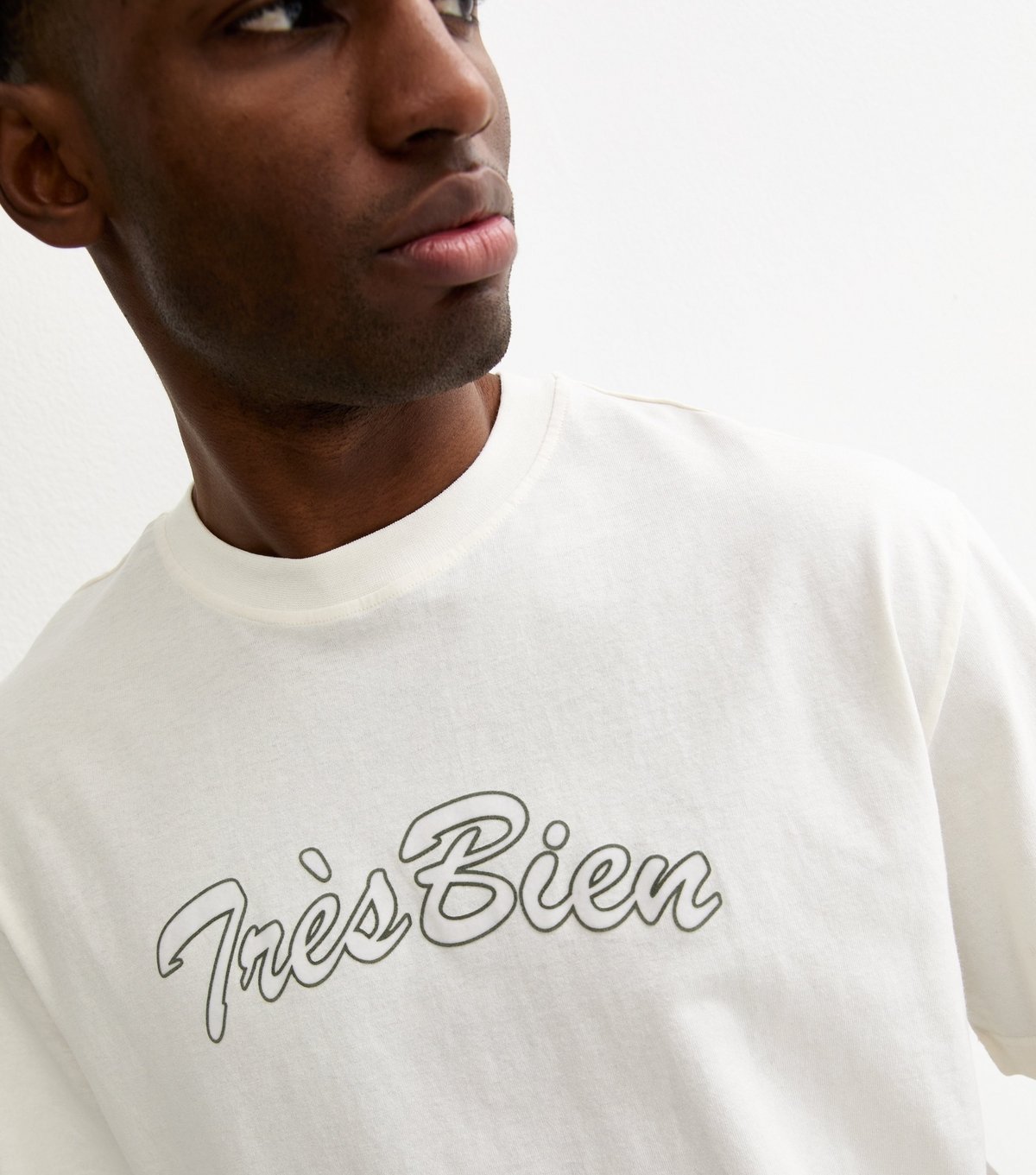 Only and Sons Men's White Tres Bien Short Sleeve Top Only and Sons New Look - 2