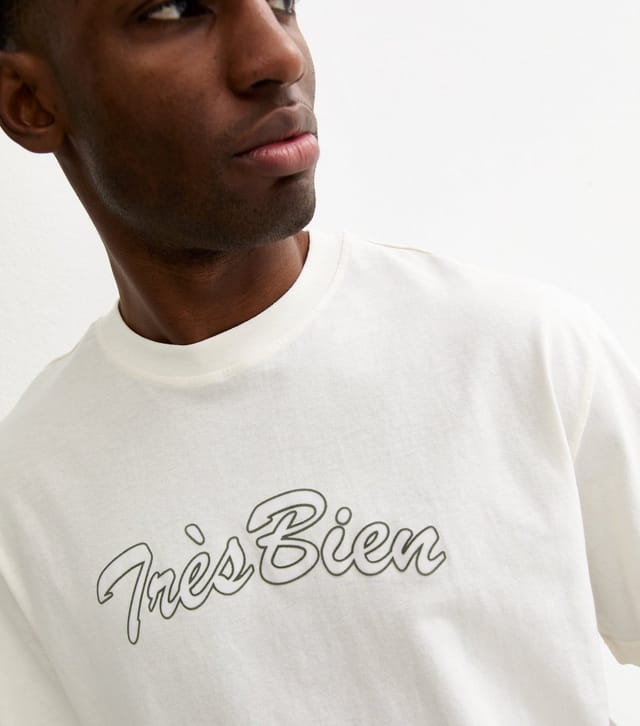 Only and Sons Men's White Tres Bien Short Sleeve Top Only and Sons New Look - 2