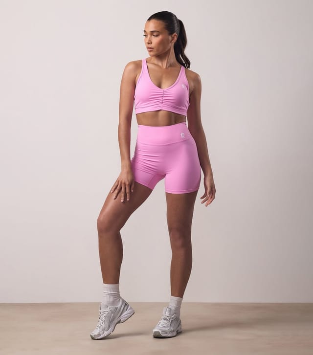 Gym King Women's Pink 365 Scrunched Back Shorts Gym King New Look - 2