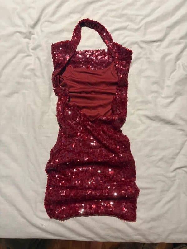 Bershka Backless Sequin mini dress