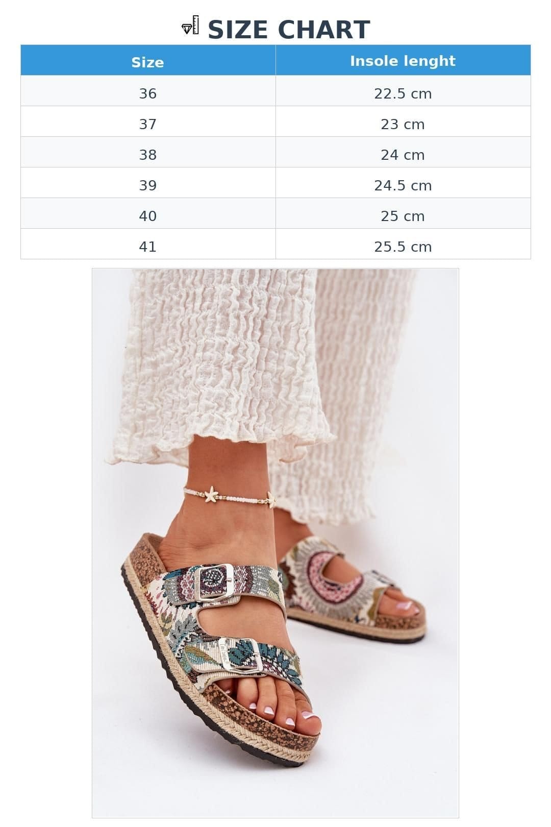 Love Lace Love Lace Women's Cork Platform Braided Flip Flops with Adjustable Buckle Straps - 4