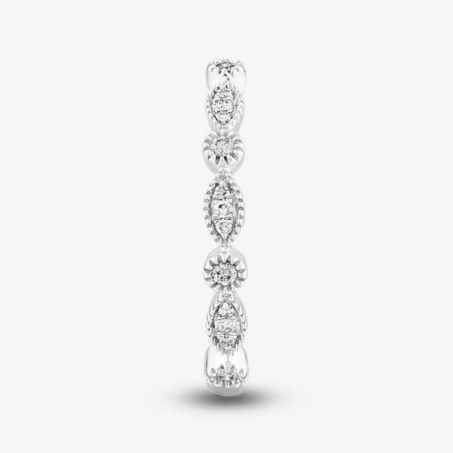 T.H.Baker T.H.Baker Women's 9ct White Gold 0.07ct Diamond Fancy Half Eternity Ring in Silver - 2