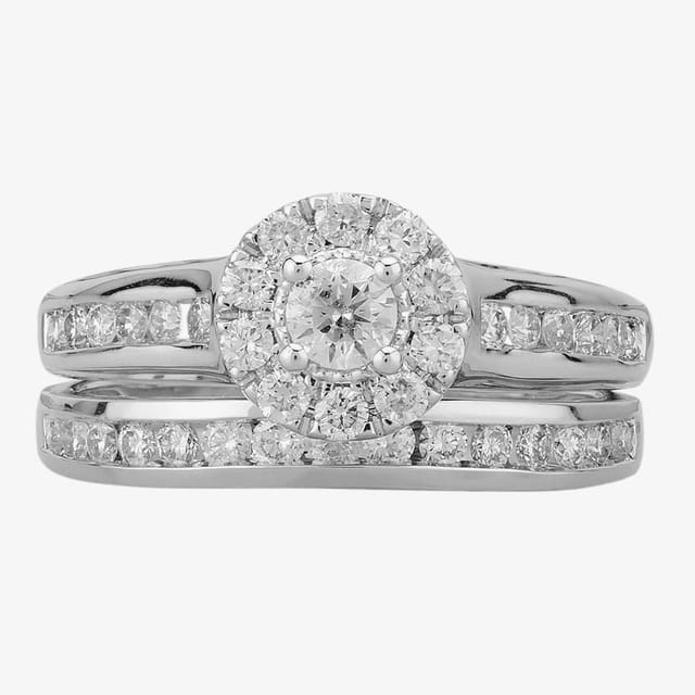 T.H.Baker T.H.Baker Women's 9ct White Gold 0.07ct Diamond Fancy Half Eternity Ring in Silver - 3