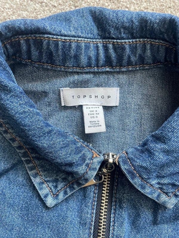 Topshop denim jumpsuit