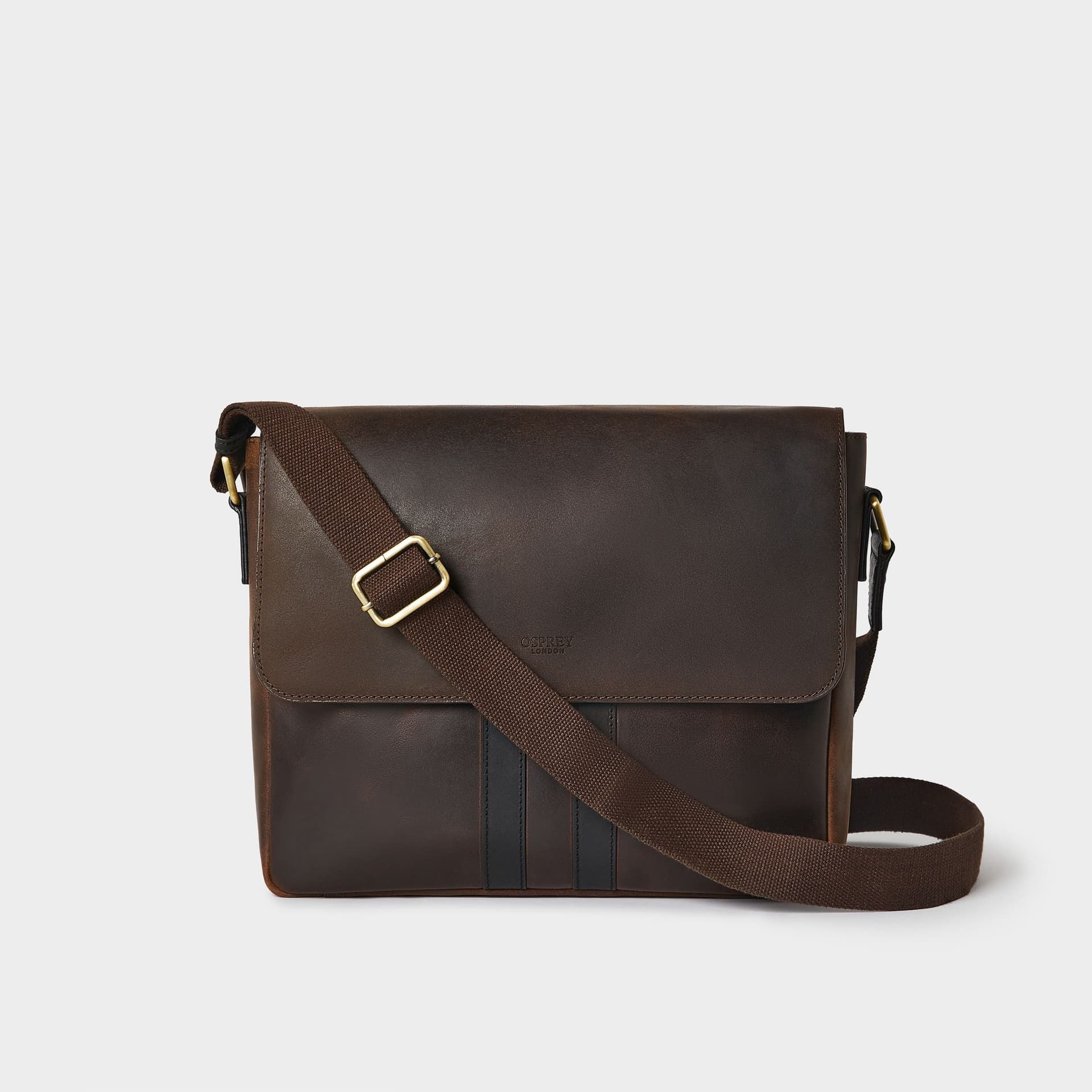 OSPREY LONDON OSPREY LONDON Men's The Jenson Leather Satchel Bag in Chocolate