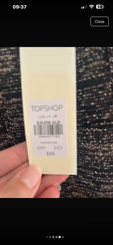 Topshop Brand new with tags! Gorgeous Topshop metallic black and gold midi dress.