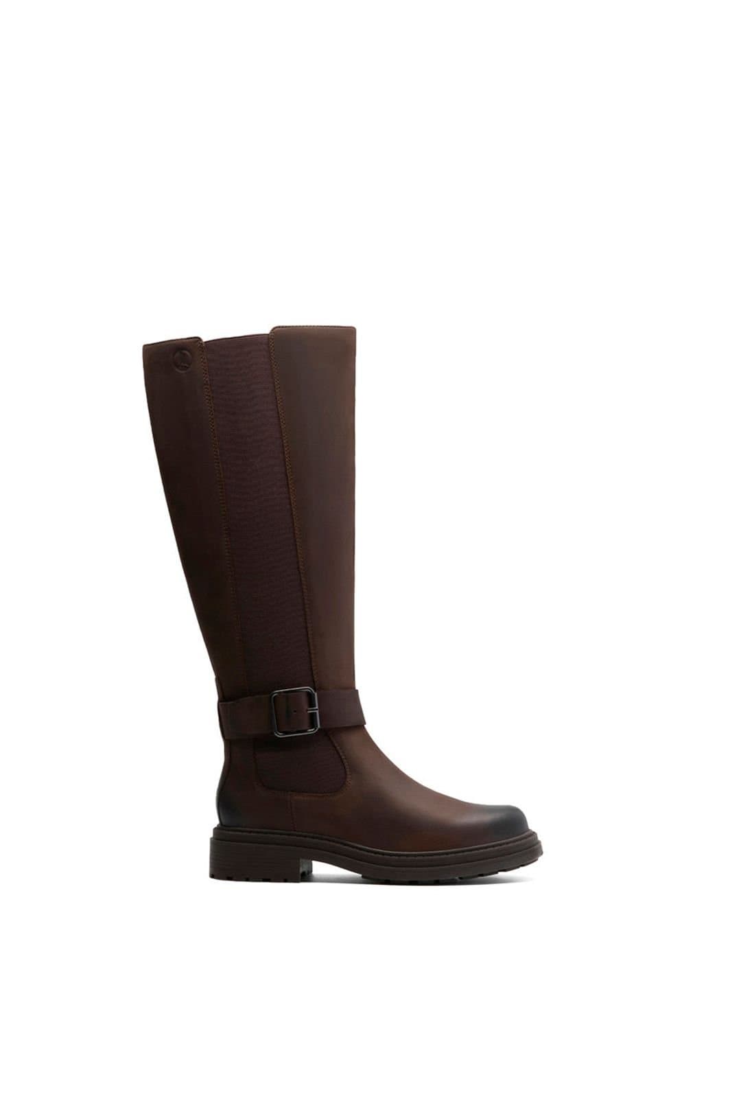 Clarks Clarks Women's Orinoco3 Tall Leather Boots Dark Brown