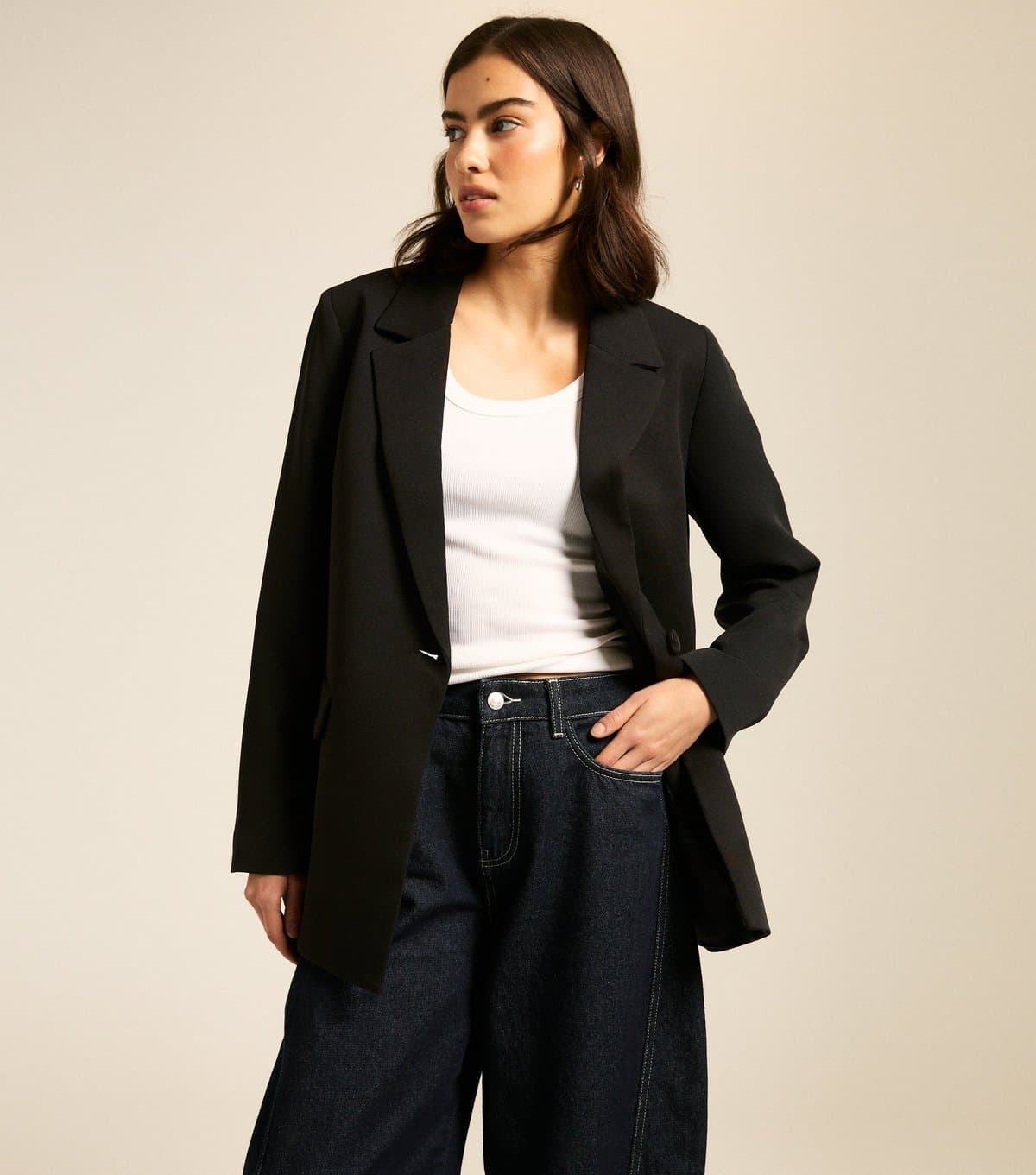 New Look New Look Black Woven Blazer
