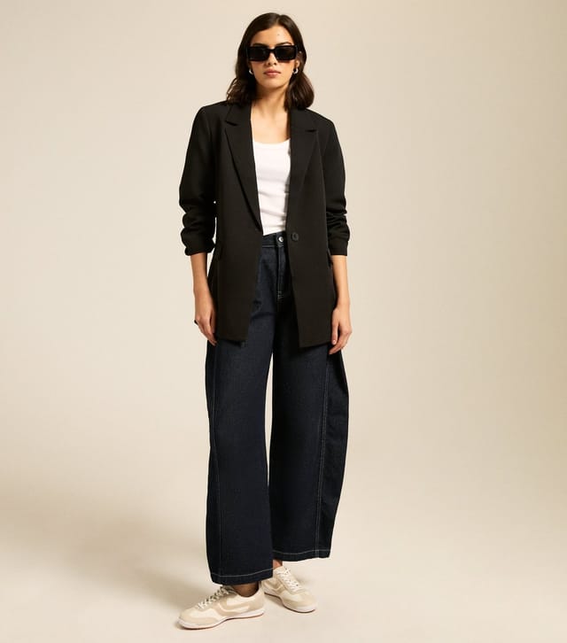 New Look Women's Black Single Breasted Blazer New Look - 3