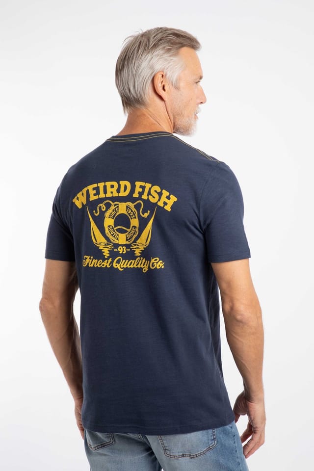Weird Fish Weird Fish Men's Uphaul Graphic T-Shirt in Navy - 3