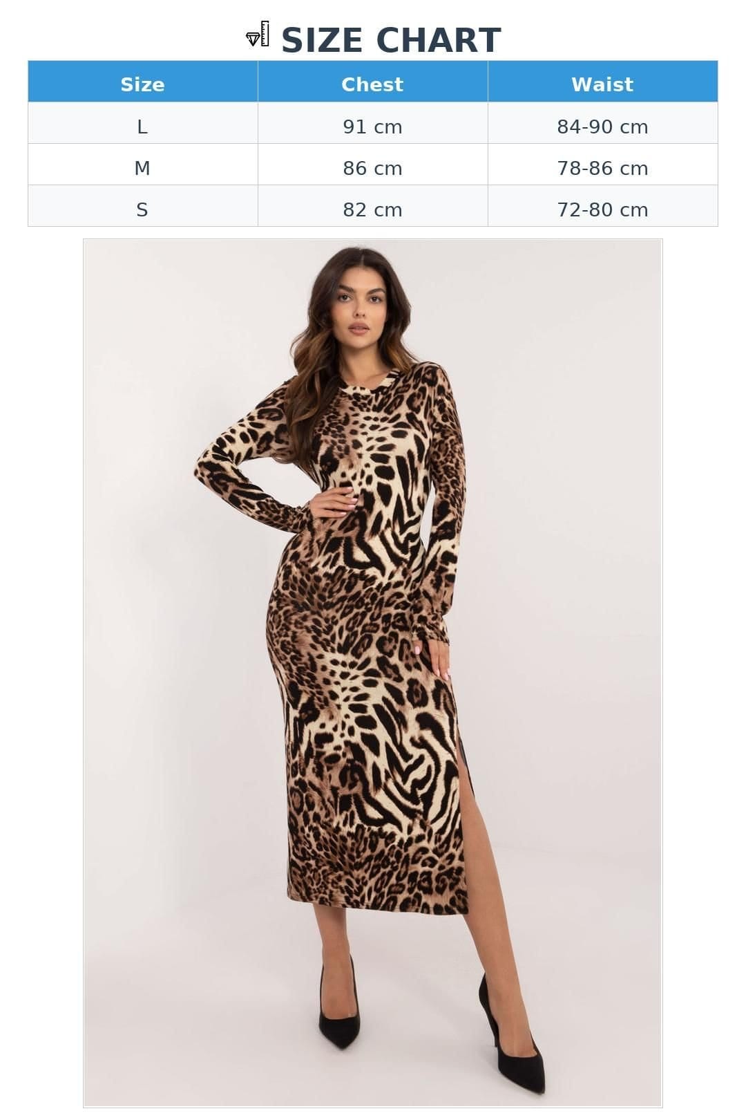 Love Lace Love Lace Women's Everyday Animal Print Midi Pencil Dress in Beige - 4
