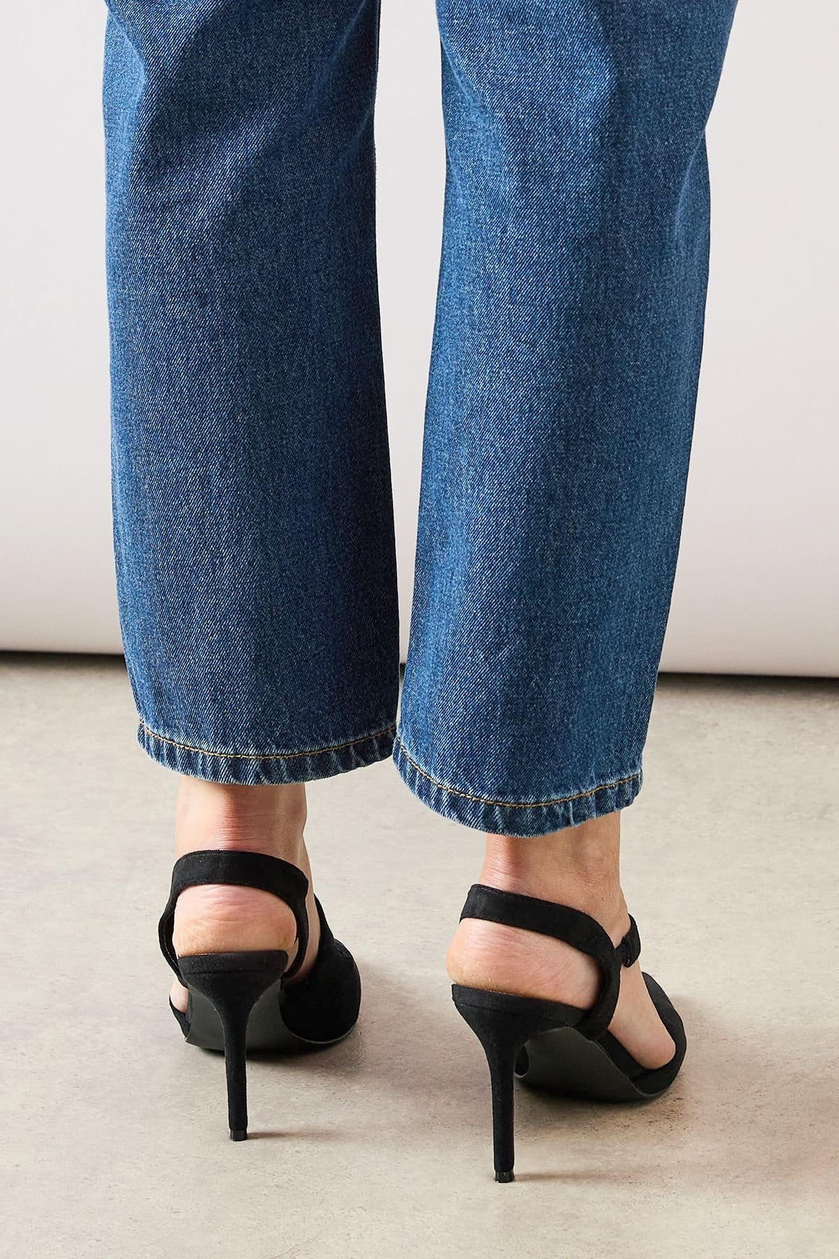 Wallis Wallis Women's Wide Fit Everly Asymmetric Pointed Stiletto High Heel Court Shoes in Natural Black - 4