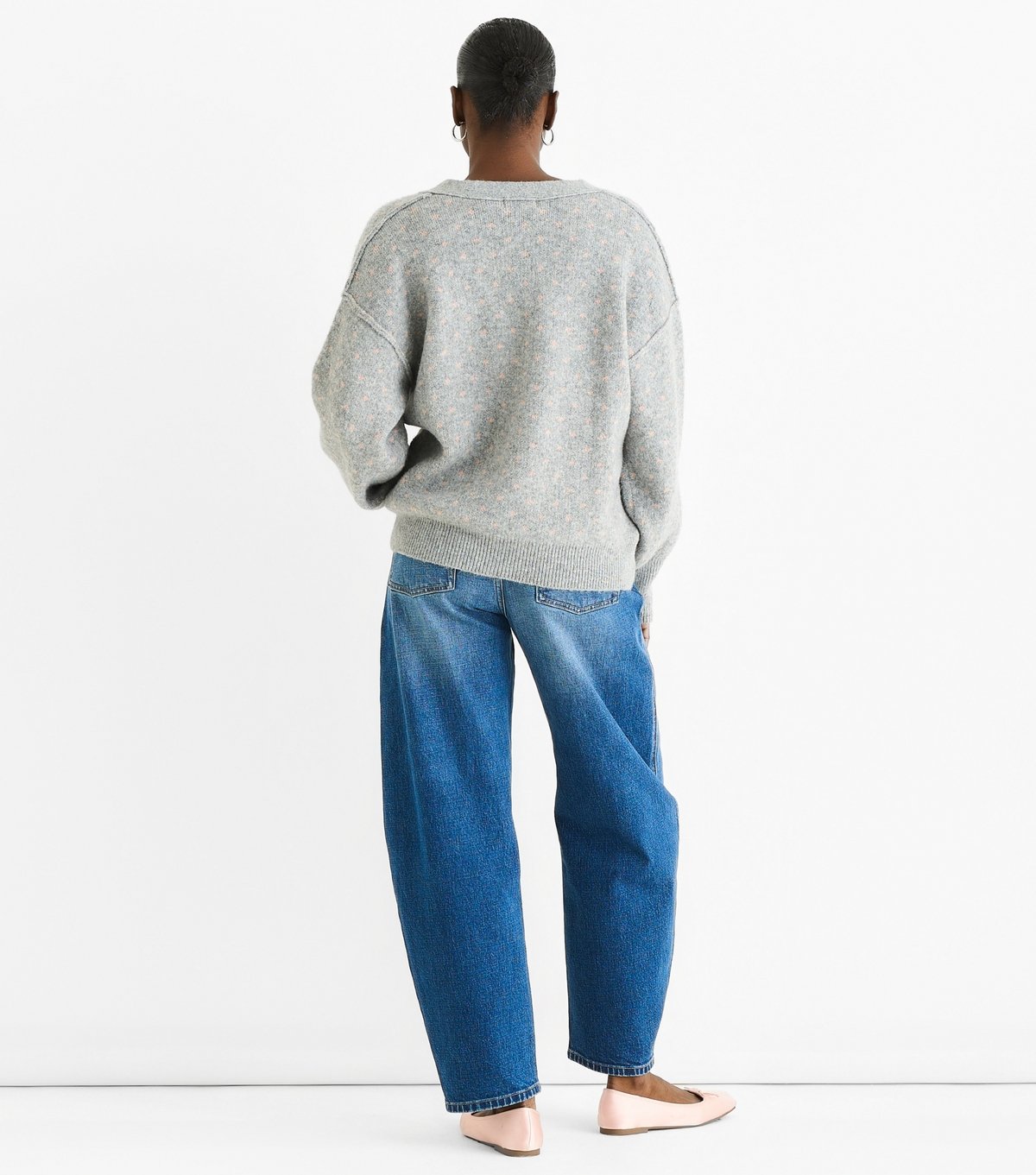 Gini London Women's Grey Speckled Button Cardigan Gini London New Look - 4