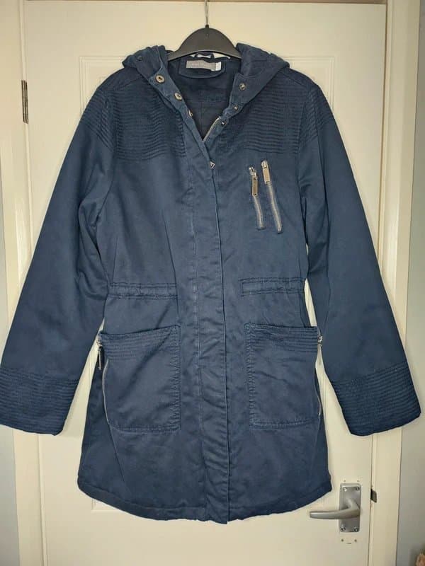 Mint Velvet Mint velvet navy cotton parka size 10