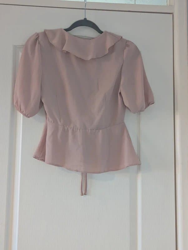 New Look New look blush pink chiffon peplum top