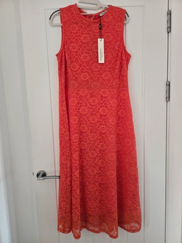 Marina Kaneva Summer embroidered Dress in coral 14