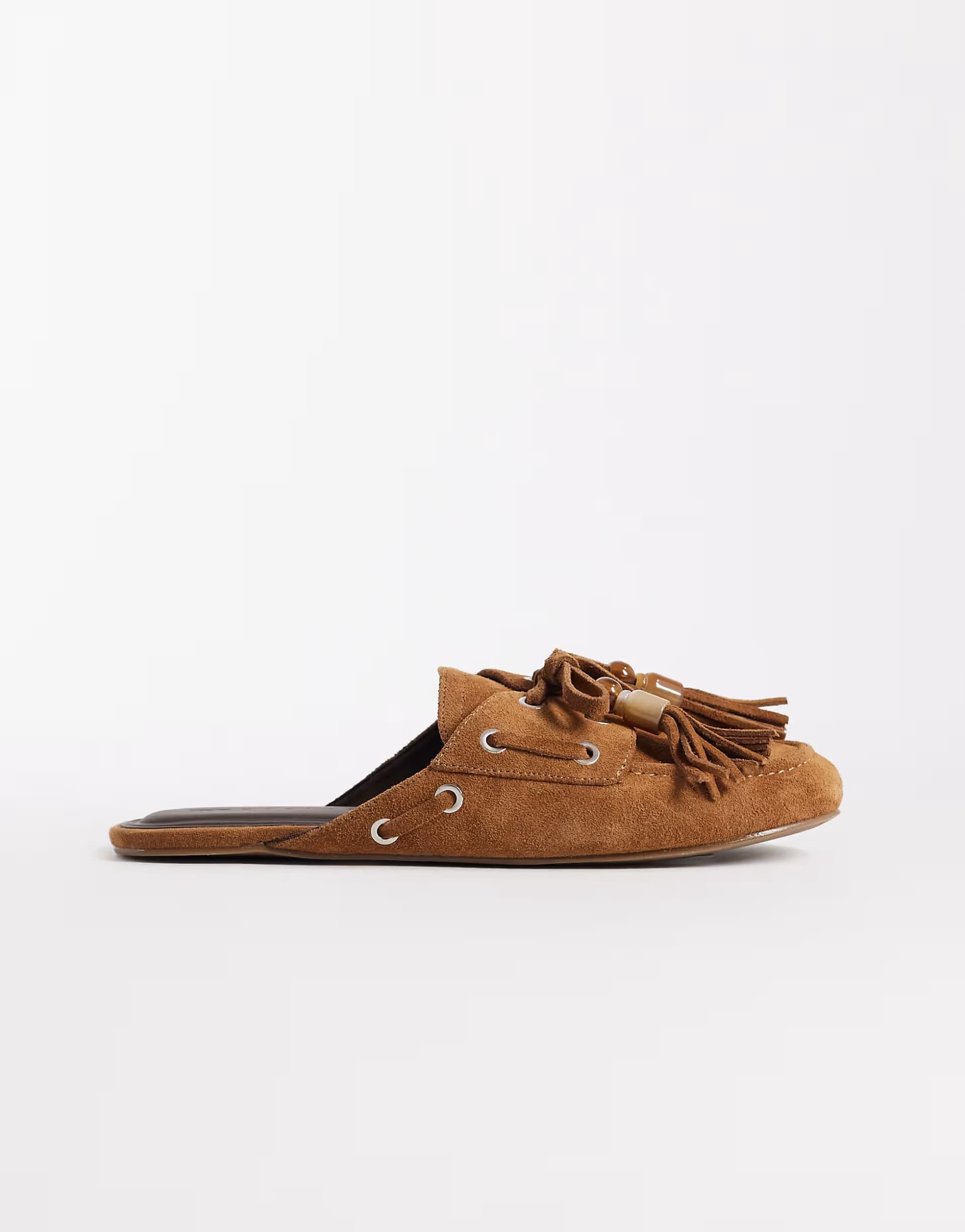 ASOS ASOS DESIGN Marnie suede boat shoe mules in tan 