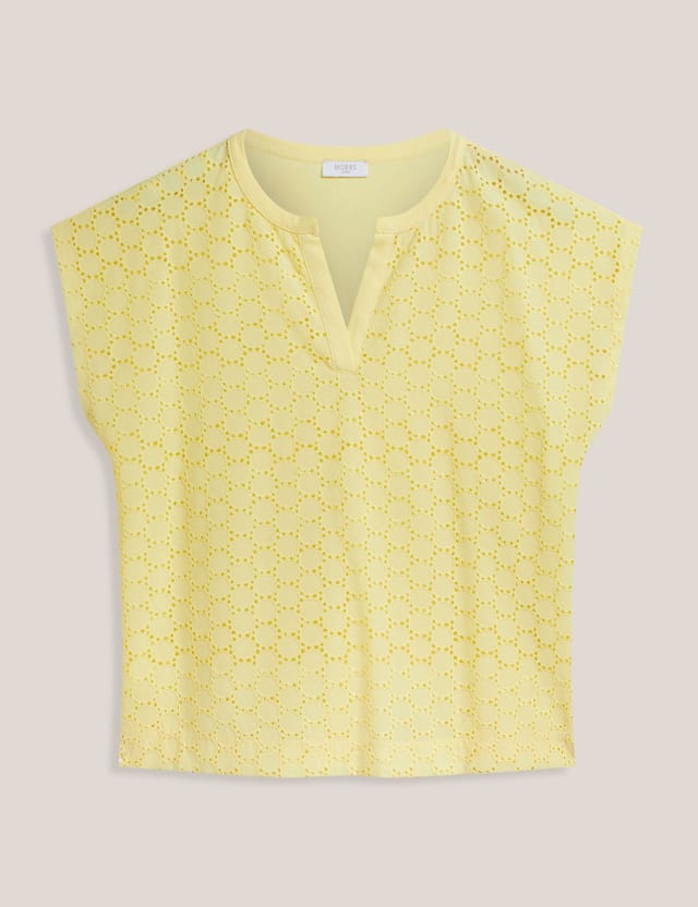 Hobbs London Hobbs London Women's Joanna Broderie Top in Lemon - 2